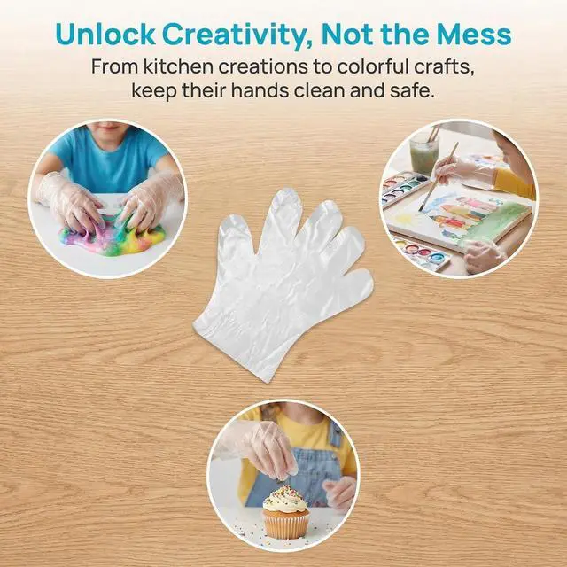 Alt view image 5 of 7 - Milisten Kids Disposable Gloves 100 Count Food Grade