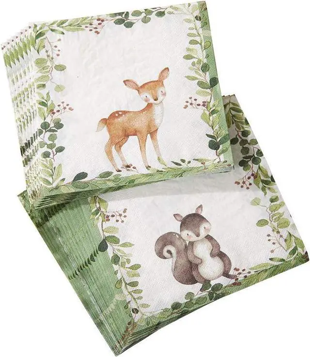 Main image of Kate Aspen Woodland Baby Shower Decorative Paper Napkins, Thick Decorative Dinner Napkins, Luncheon Serveware, 2 ply, 30 Count (Pack of 1)