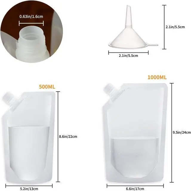 Alt view image 2 of 7 - Plastic Flasks for Liquor Hidden,Drink Pouches for Adults Alcohol,Rum Runners for Cruise Leak Proof set,Reusable and Concealable Booze Bags for Travel16OZx4-32OZx4)