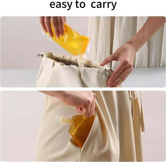 Alt view image 5 of 7 - Plastic Flasks for Liquor Hidden,Drink Pouches for Adults Alcohol,Rum Runners for Cruise Leak Proof set,Reusable and Concealable Booze Bags for Travel16OZx4-32OZx4)