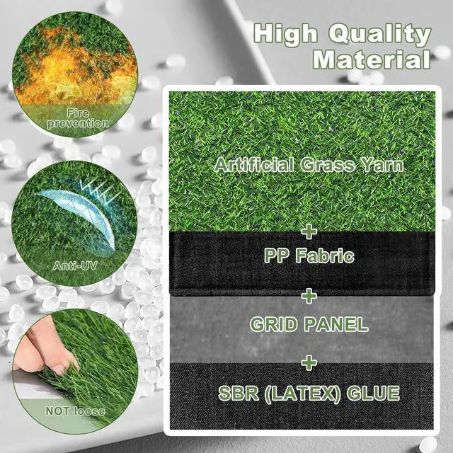Alt view image 3 of 6 - 13x36 in Synthetic Artificial Grass Table Runner, Faux Turf Table Decor