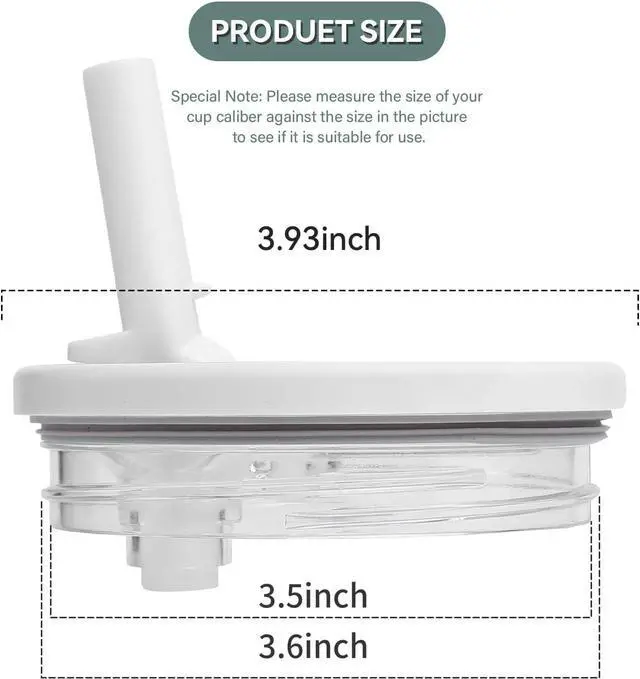 Alt view image 6 of 7 - 2 Pack Replacement Lids Compatible with Stanley Cup 40 oz, Spill Proof Detachable Tumbler Lids for Stanley Quencher H2.0, White + Black