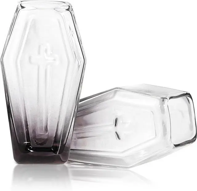 Main image of 2PCS Coffin Shot Glasses Halloween Shot Glasses Drinking Glass (Black)