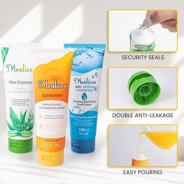 Alt view image 2 of 7 - Lotion Flasks 3 Pack (15 oz Total) Hidden Flasks for Liquor for Women Cruise Alcohol Smuggling Kit with Funnel & Safety Stickers For Concert Sports Events