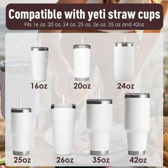 Alt view image 5 of 6 - 3 Sets Silicone Leak Proof Kit Compatible for YETI Straw Cup