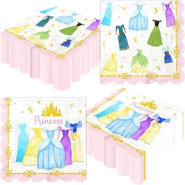 Main image of Princess Birthday Party Decorations,48pcs Princess Party Decorations Napkins Pink Princess Paper Napkins for Girl Birthday Decorations