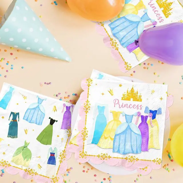 Alt view image 3 of 6 - Princess Birthday Party Decorations,48pcs Princess Party Decorations Napkins Pink Princess Paper Napkins for Girl Birthday Decorations
