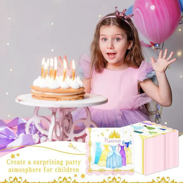 Alt view image 5 of 6 - Princess Birthday Party Decorations,48pcs Princess Party Decorations Napkins Pink Princess Paper Napkins for Girl Birthday Decorations