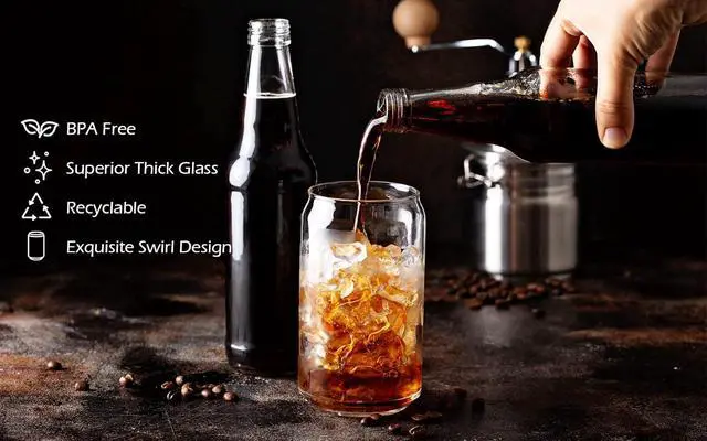 Alt view image 4 of 7 - Drinking Glasses with Lid, Straw, 16oz Glass Cup Iced Coffee Tumblers, 1 Pc