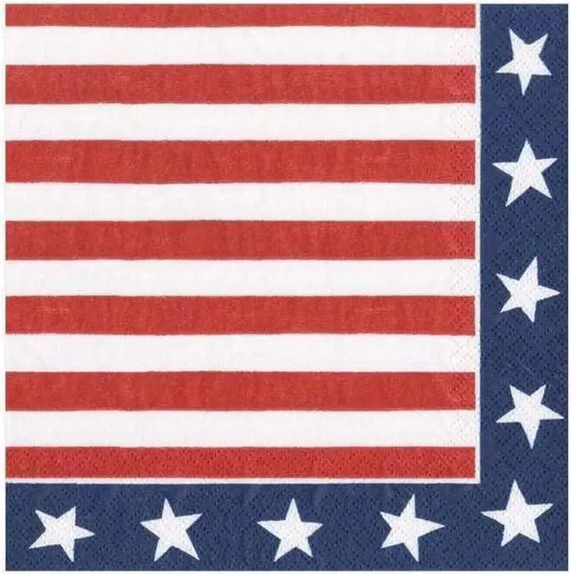 Main image of Caspari Red, White & Blue Paper Cocktail Napkins - 20 Per Package