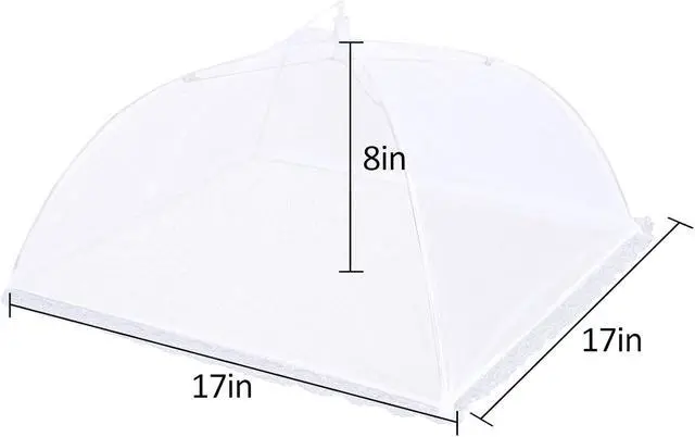 Alt view image 2 of 7 - 4 Pack Mesh Food Covers 17 inch, Large and Tall Food Covers, Pop-Up Mesh Food Covers Tent Umbrella for BBQs, Outdoors, Screen Tents, Parties Picnics, Fruit Cover