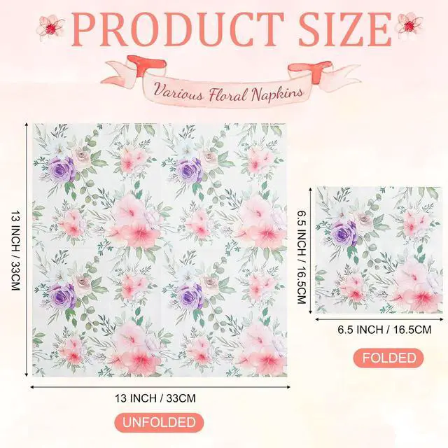 Alt view image 4 of 7 - 24 Pack Decoupage Napkins, 24 Styles Vintage Floral Napkins for Crafting