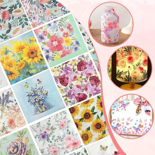 Alt view image 6 of 7 - 24 Pack Decoupage Napkins, 24 Styles Vintage Floral Napkins for Crafting