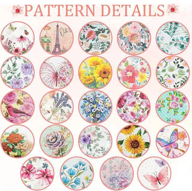 Alt view image 7 of 7 - 24 Pack Decoupage Napkins, 24 Styles Vintage Floral Napkins for Crafting