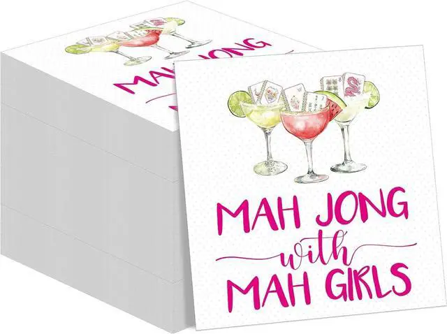 Main image of Gueevin 30 Pcs Mahjong Napkins Cocktail Party Supplies, Paper, Funny
