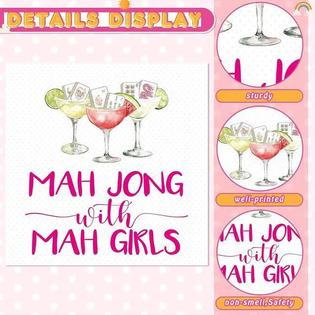 Alt view image 3 of 6 - Gueevin 30 Pcs Mahjong Napkins Cocktail Party Supplies, Paper, Funny