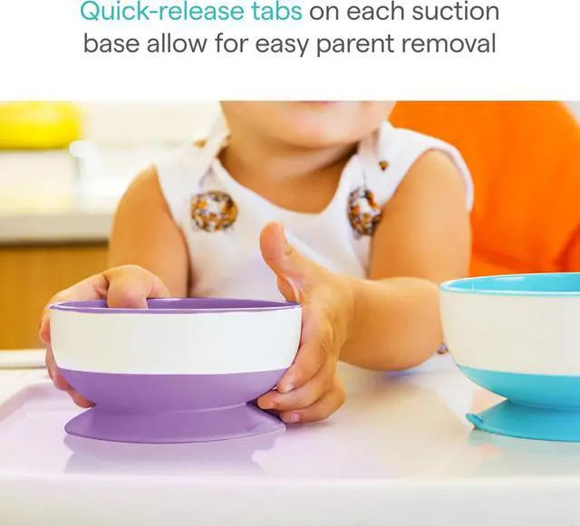 Alt view image 3 of 7 - Munchkin Stay Put Suction Bowls for Baby and Toddler, 3 Pack, Blue/Green/Purple