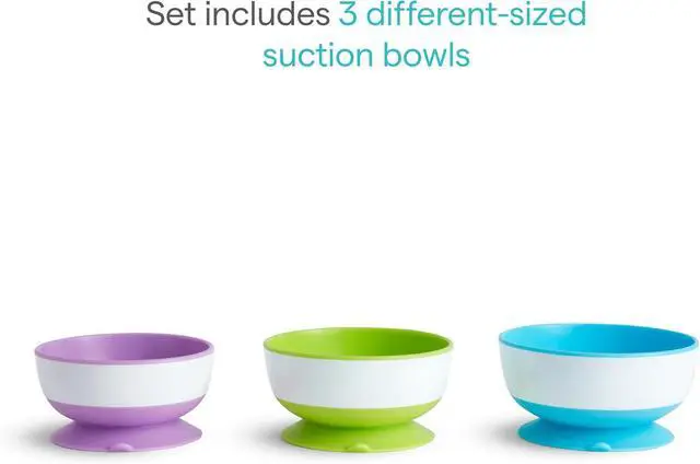 Alt view image 4 of 7 - Munchkin Stay Put Suction Bowls for Baby and Toddler, 3 Pack, Blue/Green/Purple