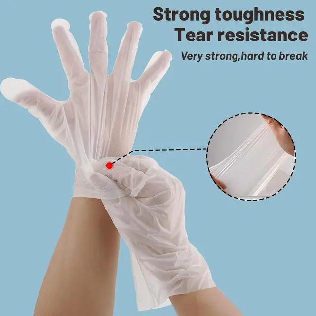 Alt view image 3 of 7 - Compostable Disposable Gloves for Food Pre with US BPI ASTM D6400 and Europe OK Compost Home Certified 100 Couts