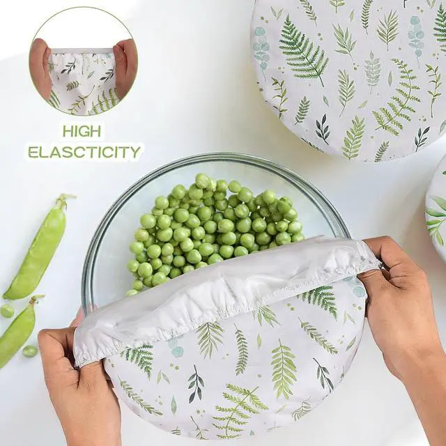 Alt view image 3 of 7 - 3 Pack Reusable Bowl Covers for Bread Proofing with Plastic Liner 8/10/12 Inch Elastic Bread Bowl Cover for Sourdough Rising and Food Storage