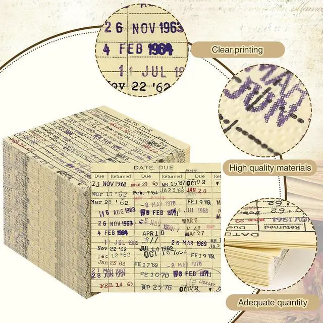 Alt view image 3 of 7 - Crtiin 50 Pcs Due Date Card Book Club Paper Napkins Book Lovers Gifts