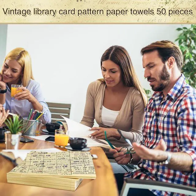 Alt view image 5 of 7 - Crtiin 50 Pcs Due Date Card Book Club Paper Napkins Book Lovers Gifts