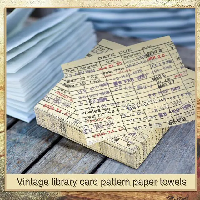 Alt view image 6 of 7 - Crtiin 50 Pcs Due Date Card Book Club Paper Napkins Book Lovers Gifts