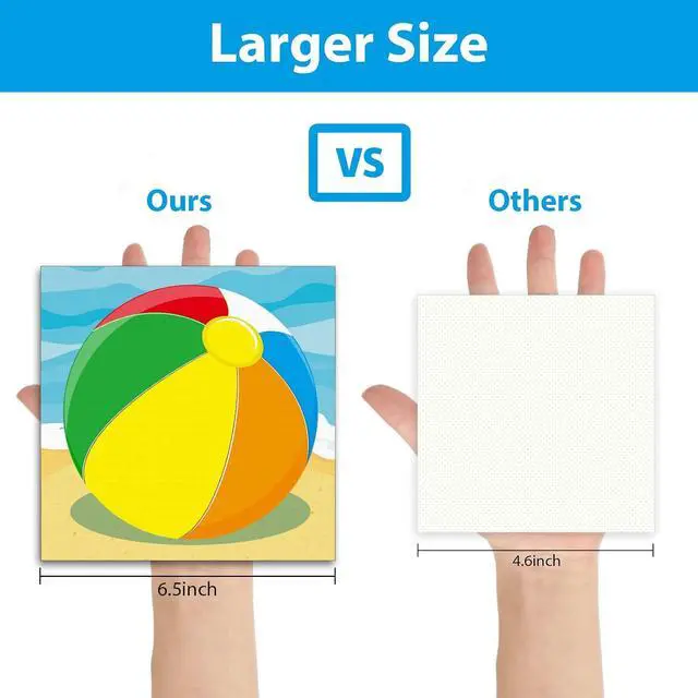 Alt view image 3 of 7 - 50pcs Beach Ball Party Napkins Disposable Summer Pool Ball Paper Napkins Supplies Decorations Beach Birthday Party Napkins Set for Baby Showers Holidays