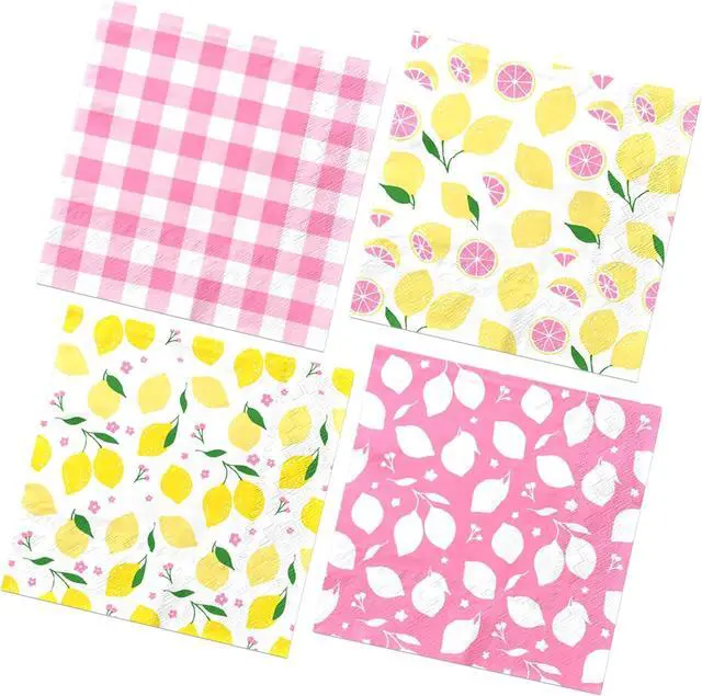Main image of Pink Lemon Party Supplies,40Pcs Lemon Party Napkins Summer Fruit Party Decoration Pink Lemonade Theme Decoration for Lemon Baby Shower,Bridal Shower Party
