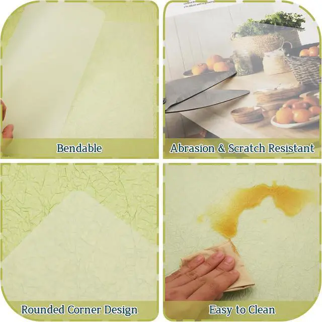 Alt view image 3 of 7 - 10 Pack Plastic Placemats 17x11 Inch, Clear Place Mats Wipeable, Vinyl Table Mats for Kitchen Dining Table Protection, Craft Projects, Shelf and Drawer Liner