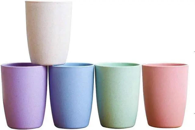 Main image of Eco-friendly Unbreakable Reusable Drinking Cup for Adult(12 OZ), Wheat Straw Glasses Healthy Tumbler Set 5-Multicolor, Dishwasher Safe