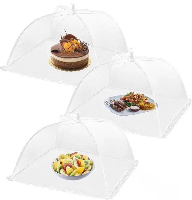 Main image of HBlife 3 Pack 14x14in Colored Pop-Up Mesh Food Cover Tent for Outside