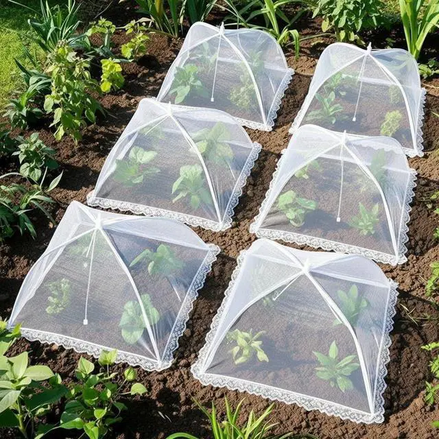 Alt view image 5 of 7 - HBlife 3 Pack 14x14in Colored Pop-Up Mesh Food Cover Tent for Outside