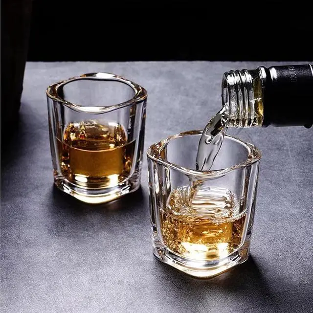 Alt view image 6 of 6 - 2 oz Glass Shot Glasses Set with Heavy Base, 6 Pack
