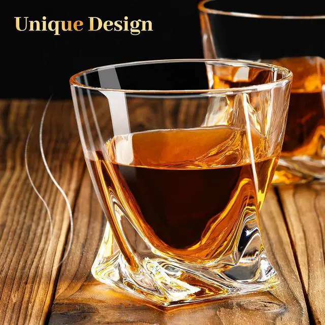 Alt view image 2 of 7 - PARACITY Whiskey Glasses Set of 2, Old Fashioned Cocktail Glass, 10 OZ Whiskey Glasses, Bourbon Glasses, Rocks Glasses for Scotch, Liquor Vodka, Bourbon, Whiskey Gifts for Men, Husband, Boyfriend