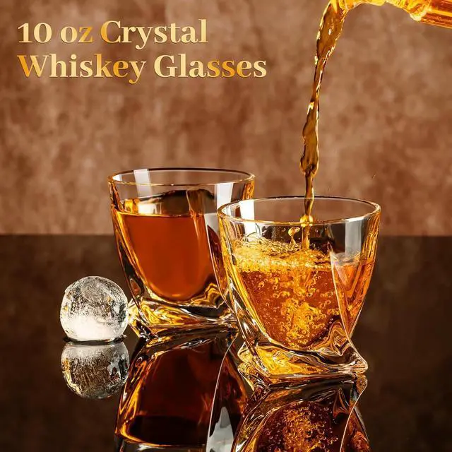 Alt view image 3 of 7 - PARACITY Whiskey Glasses Set of 2, Old Fashioned Cocktail Glass, 10 OZ Whiskey Glasses, Bourbon Glasses, Rocks Glasses for Scotch, Liquor Vodka, Bourbon, Whiskey Gifts for Men, Husband, Boyfriend