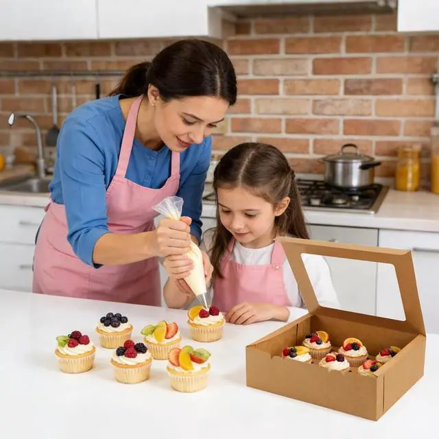 Alt view image 7 of 7 - Moretoes 3pcs Cupcake Boxes, 12 Count Cupcake Containers with Window&Insert