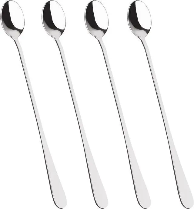 Main image of KTOJOY 4 Pcs Stainless Steel Cocktail Stirring Spoons 9 inch Coffee Stirrers Ice Tea Spoon Stainless Steel Cocktail Stirring Spoons
