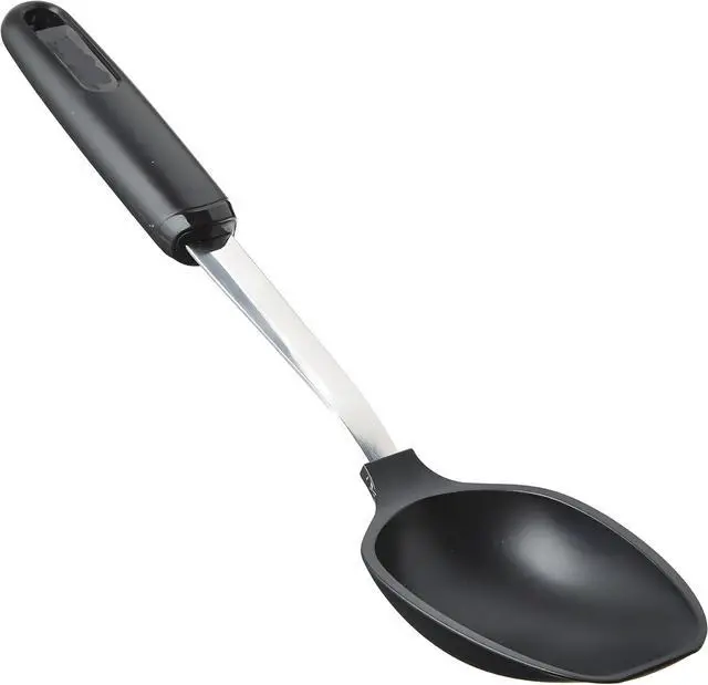 Main image of Everyday 13-Inch Flat Edge Basting Spoon Heat Resistant Nylon Head (Safe to 400°F) with Stainless Steel Connection Safe for Nonstick & Ceramic Cookware, Durable Kitchen Spoon