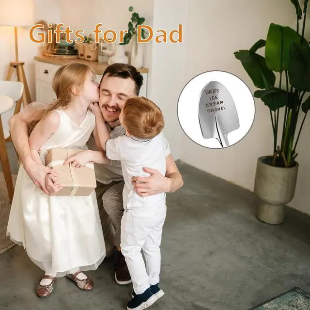 Alt view image 3 of 6 - Fathers Day Dad Gifts from Daughter Son Wife,Fathers Day Birthday Christmas Gift for Dad,Funny Ice Cream Spoon,Funny Engraved Stainless Steel Spoon Shovel.