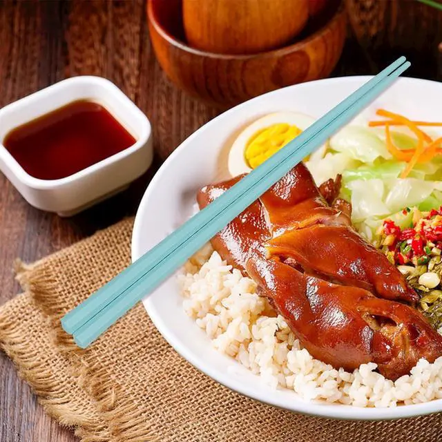 Alt view image 5 of 6 - Chopsticks, 5 Pairs Reusable Fiberglass Chopsticks, Colorful, Dishwasher Safe, Non-Slip, 9.2 Inches