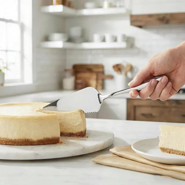 Alt view image 4 of 7 - 2-Piece Cake Server & Pie Cutter Set, Stainless Steel Triangle Spatula