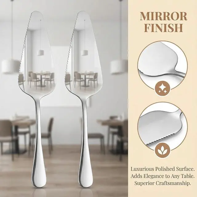 Alt view image 5 of 7 - 2-Piece Cake Server & Pie Cutter Set, Stainless Steel Triangle Spatula