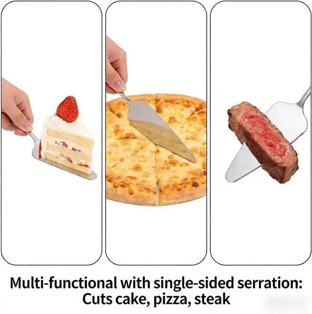 Alt view image 6 of 7 - 2-Piece Cake Server & Pie Cutter Set, Stainless Steel Triangle Spatula