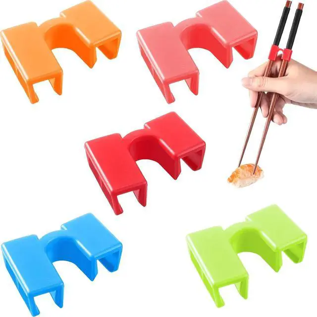 Main image of Patelai 5 Pairs Reusable Chopstick Helpers, Warm Color