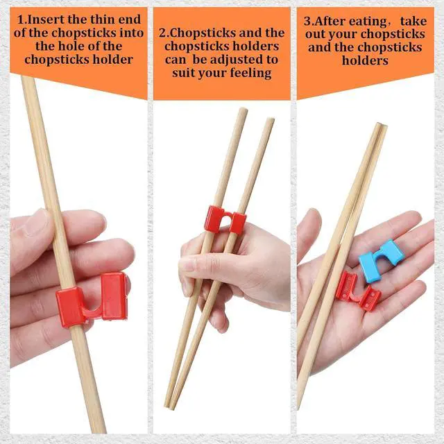 Alt view image 3 of 7 - Patelai 5 Pairs Reusable Chopstick Helpers, Warm Color