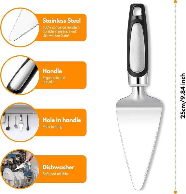 Alt view image 2 of 7 - Heavy Duty Pie Server Spatula Stainless Steel Cake Cutter Thick Blade