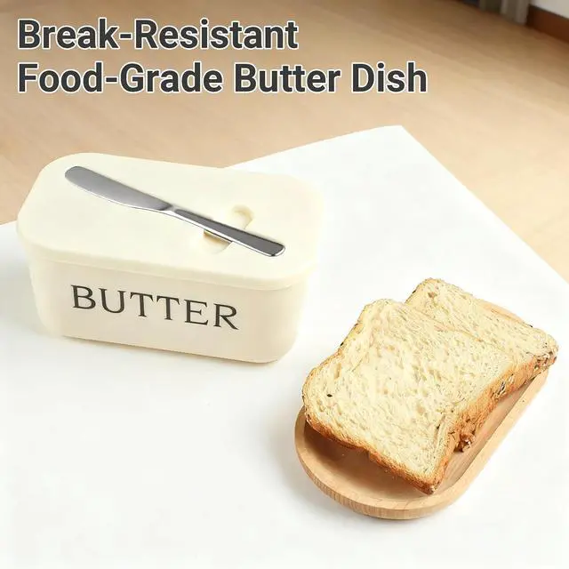 Alt view image 3 of 7 - Butter Dish with Lid, Countertop & Fridge Butter Holder
