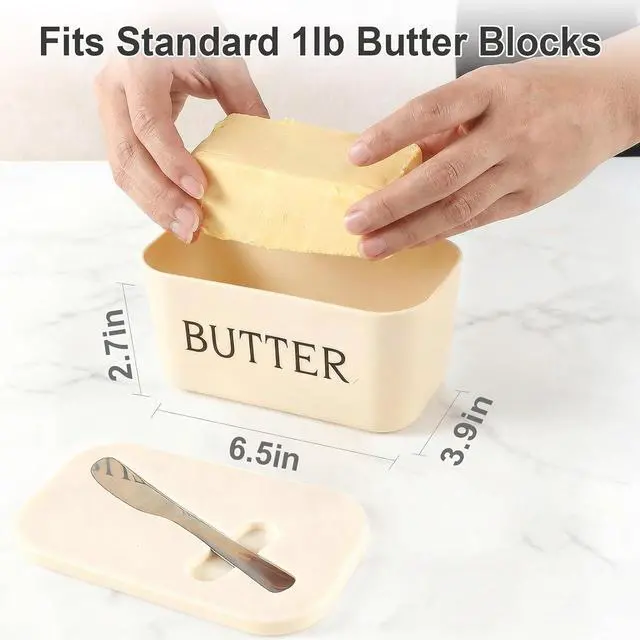 Alt view image 2 of 7 - Butter Dish with Lid, Countertop & Fridge Butter Holder