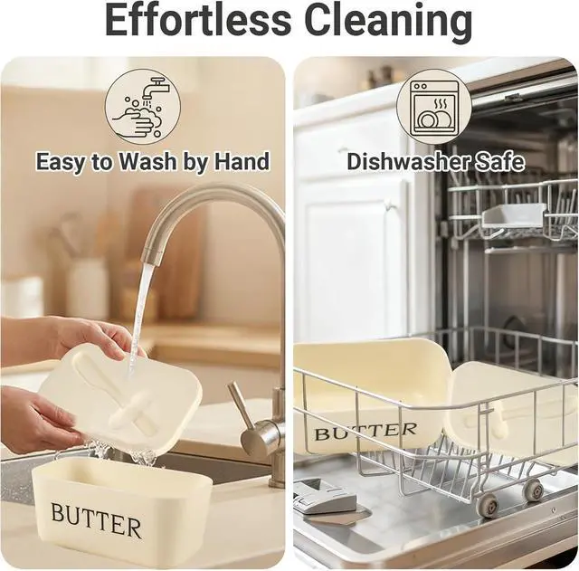 Alt view image 4 of 7 - Butter Dish with Lid, Countertop & Fridge Butter Holder
